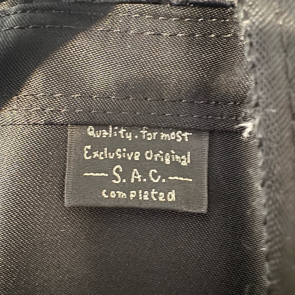 Vintage Sac Black Satin Backpack with Silver Accents - Approx. 1992-1995 Japan - Picture 9 of 11